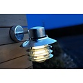 Vejers Aussenwandleuchte, schwarzes Metall mit Glasschirm, Lichtaustritt nach unten, Fassung E27, IP54 spritzwassergeschuetzt, Durchmesser 220mm