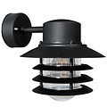 Vejers aplique de exterior, metal negro con difusor de vidrio, luz dirigida hacia abajo, casquillo E27, IP54 resistente a salpicaduras, diametro 220mm