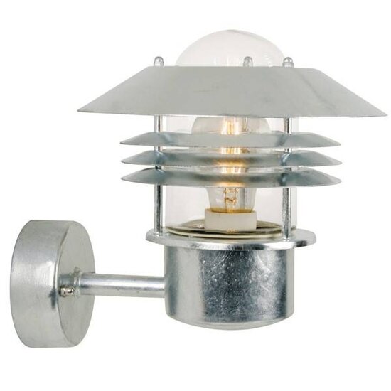 Vejers wandlamp buiten zwart, metaal en glas, IP54 spatwaterdicht, E27 fitting, Ø220 x H230 x D260mm
