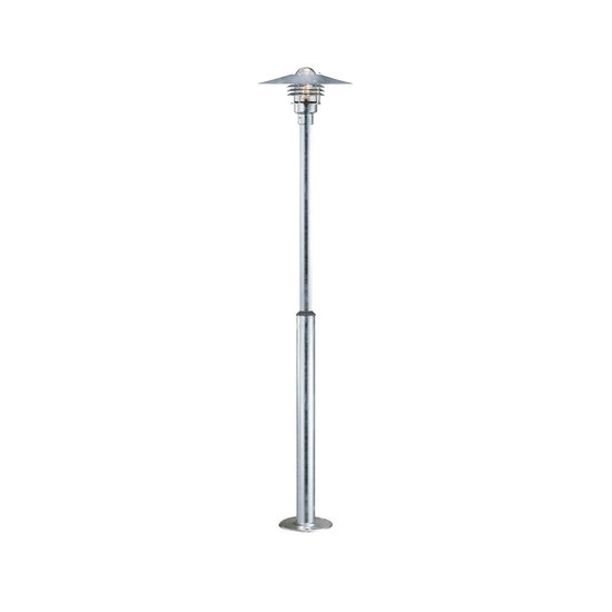 Vejers bolardo de jardín, acero galvanizado y vidrio, portalámparas E27, IP54, altura ajustable 130-200 cm, diámetro 39 cm