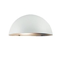 Scorpius wandlamp buiten, wit metaal-polycarbonaat, E27 fitting, IP23 spatwaterdicht, 200 x 100 mm