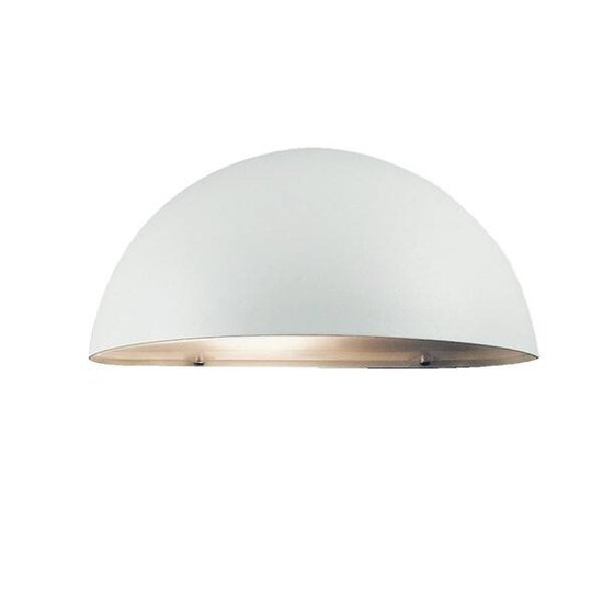 Scorpius Außenwandleuchte, weiß, Metall-Polycarbonat, E27-Fassung, IP23 spritzwassergeschützt, 200 x 100 mm