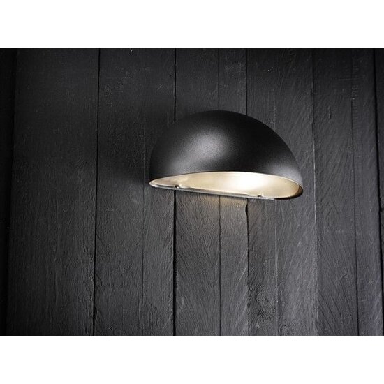 Scorpius wandlamp buiten, wit metaal-polycarbonaat, E27 fitting, IP23 spatwaterdicht, 200 x 100 mm