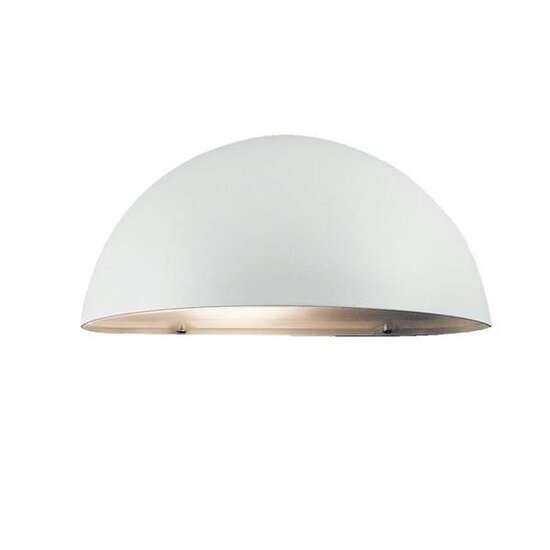 Scorpius Außenwandleuchte, weiß, Metall-Polycarbonat, E27-Fassung, IP23 spritzwassergeschützt, 200 x 100 mm