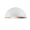 Scorpius wandlamp buiten, wit metaal-polycarbonaat, E27 fitting, IP23 spatwaterdicht, 200 x 100 mm
