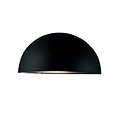 Scorpius Maxi wandlamp buiten, wit, bolvormige kap 270x140 mm, E27 fitting, IP23 spatwaterdicht, metaal-polycarbonaat