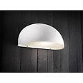 Scorpius Maxi applique murale extérieure, blanche, abat-jour boule 270x140 mm, culot E27, IP23 protégée contre les projections, métal-polycarbonate