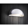 Scorpius Maxi wandlamp buiten, wit, bolvormige kap 270x140 mm, E27 fitting, IP23 spatwaterdicht, metaal-polycarbonaat