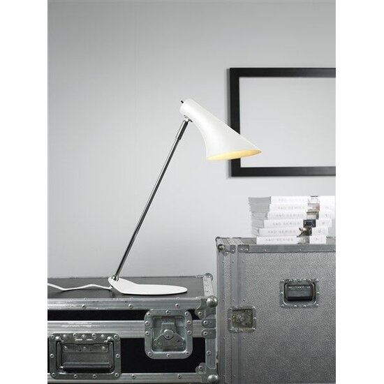 Vanilla desk lamp white, metal shade Ø145mm on Ø190mm base, 440mm high, E14 fitting, IP20, shade rotates 350°