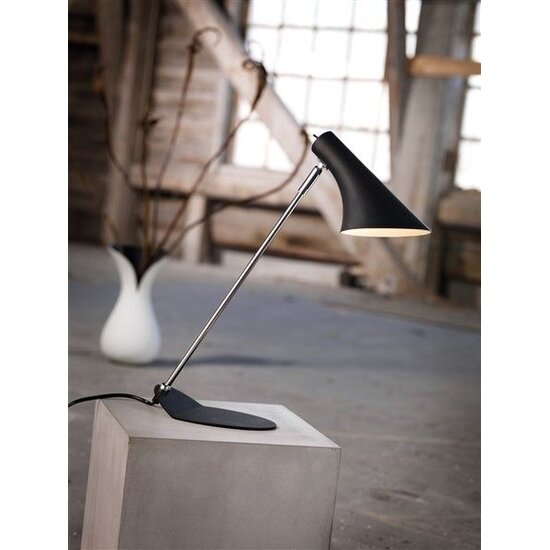 Vanilla desk lamp white, metal shade Ø145mm on Ø190mm base, 440mm high, E14 fitting, IP20, shade rotates 350°