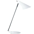 Lámpara de escritorio Vanilla blanca, pantalla metálica Ø145mm sobre base Ø190mm, 440mm de alto, casquillo E14, IP20, giro 350°