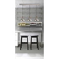 Monte 3 hanging rail 1130 mm for 3 pendant lights, brushed steel, fits shades up to 30 cm wide