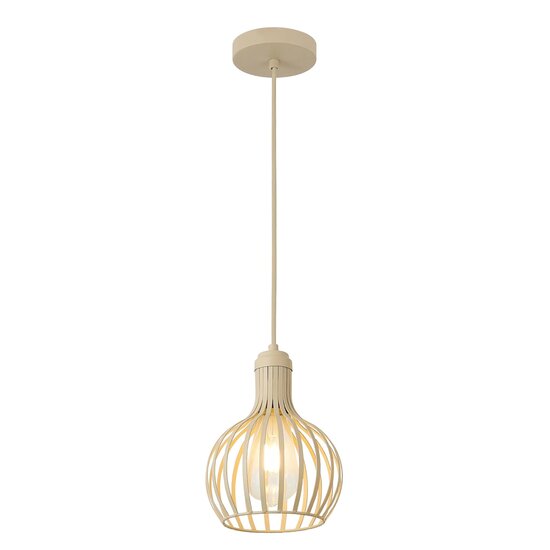 Fantasia RAGA pendant lamp in beige, 16 cm diameter, E27 socket. Bulb not included. Part of the Deco collection.