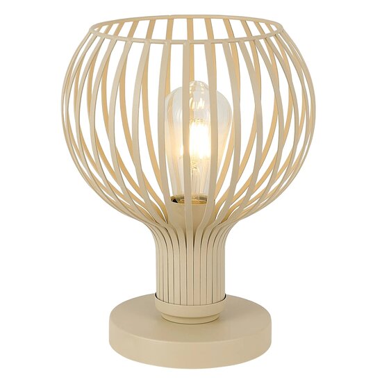 Fantasia RAGA tafellamp in beige, collectie Deco. Voorzien van één E27-fitting; lichtbron niet inbegrepen.