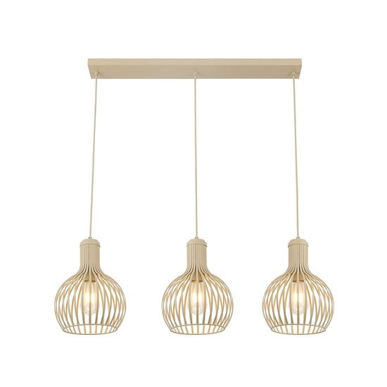 Fantasia Suspension Fantasia RAGA de la collection Deco : finition beige, trois douilles E27, source lumineuse non incluse.