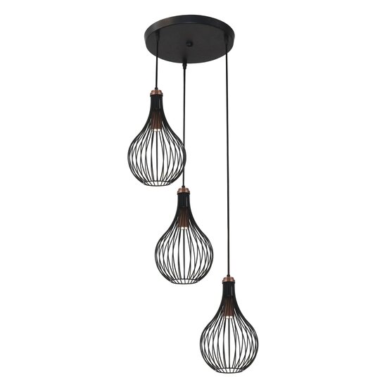 Fantasia Lámpara colgante Fantasia Gita de la colección Deco, 3 puntos de luz, acabado bronce, sin fuente de luz incluida