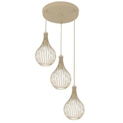 GITA runde Pendelleuchte beige mit 3x GU10