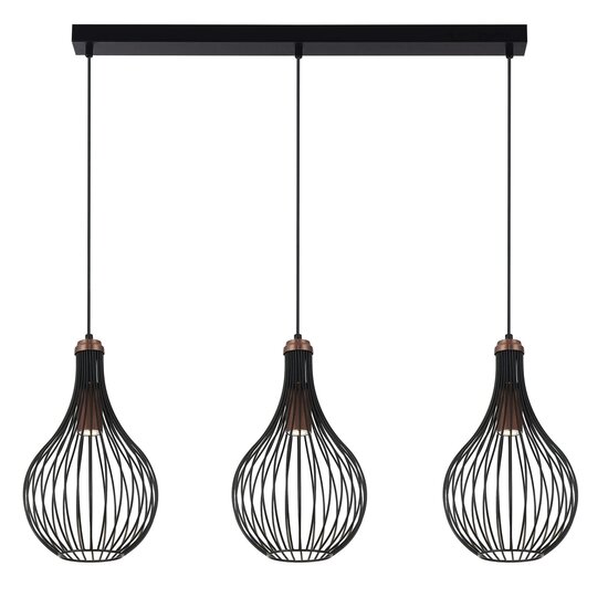 Fantasia Suspension GITA de Fantasia avec 3 points lumineux et finition bronze, collection Deco. Source lumineuse non incluse.