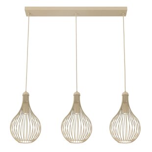 GITA hanglamp met 3x GU10 fitting, beige balkvormig