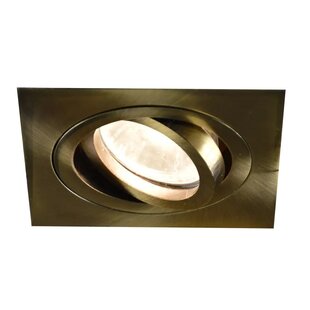 Linux LED spot vierkant brons met GU10 LED 5W inbegrepen