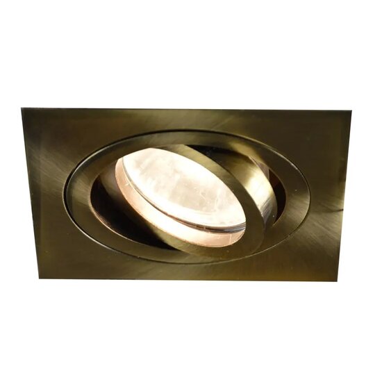 Fantasia Linux LED spot, vierkant model met bronskleurige afwerking, GU10 5W LED-lamp inbegrepen.