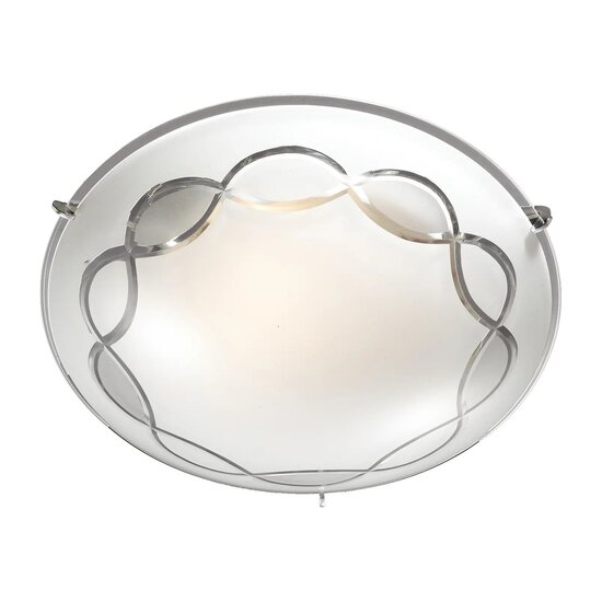 Fantasia Fantasia SIRI ceiling lamp E27 2x60W Chroom + Wit glas - Elegante Deckenleuchte für jeden Raum