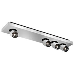 Nysit square surface spotlight 4-light GU10 dimmable steel black-white