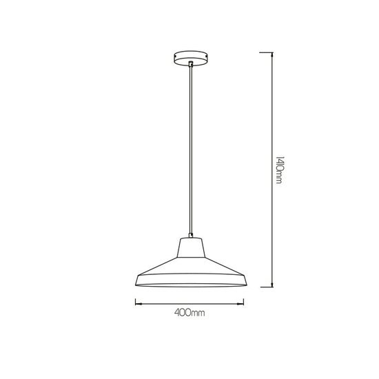 Fantasia Kanga pendellamp met diameter 40 cm en hoogte 141 cm, E27 fitting, uitgevoerd in koper en wit.