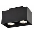 Fantasia Kubo Deckenleuchte rechteckig, 2x GU10 5W LED inklusive, 800 Lumen, 2700K, dimmbar, 180x90x110mm, schwarz
