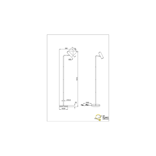 Trio Lighting Lampe sur pied rétro noire mate 1xGU10 - Idéale pour une ambiance moderne