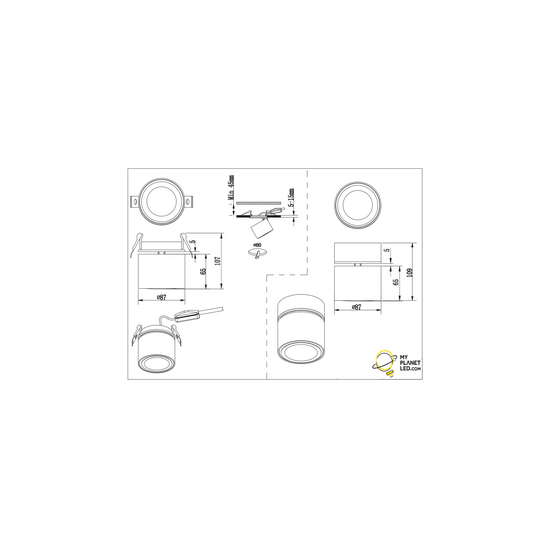 Trio Lighting Spot empotrado/superficial negro mate 1x5W 3000K - Solución de iluminación ideal para cualquier espacio