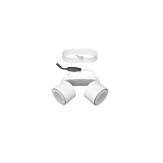 Trio Lighting Duo recessed or surface mounted matt white ceiling spot 2x5W 3000K - Ideal lighting solution for any room