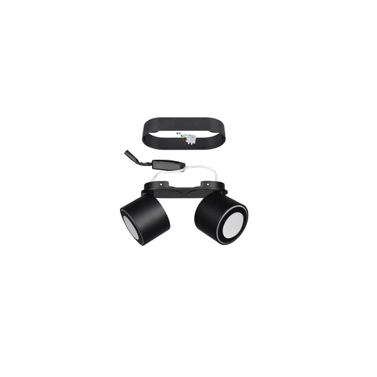 Trio Lighting Duo spot encastré ou en saillie 2x5W 3000K noir mat - Solution d'éclairage idéale pour tout espace