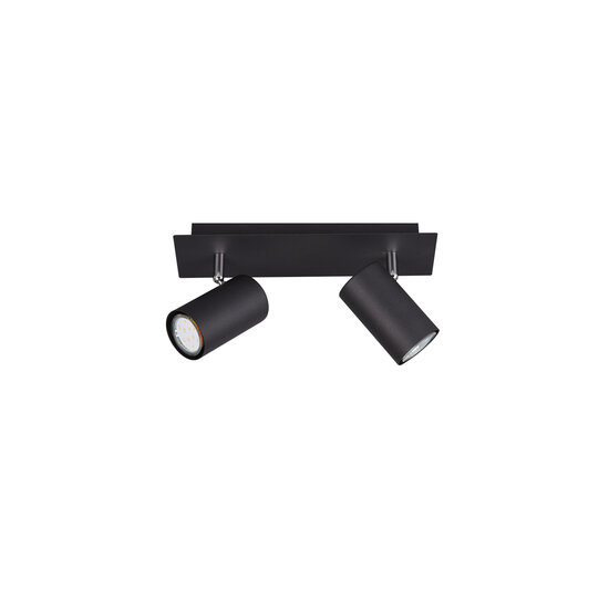 Trio Lighting Zwart tweedelige draaibare plafondspot 2xGU10 - Perfect voor sfeervolle verlichting