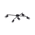 Trio Lighting Rotatable matte black asymmetric ceiling lamp 5xGU10 - Create the perfect ambiance with adjustable lighting