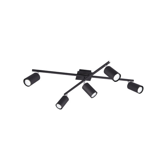 Trio Lighting Rotatable matte black asymmetric ceiling lamp 5xGU10 - Create the perfect ambiance with adjustable lighting