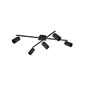 Trio Lighting Lámpara de techo asimétrica negra mate rotativa 5xGU10 - Crea la atmósfera perfecta con iluminación ajustable