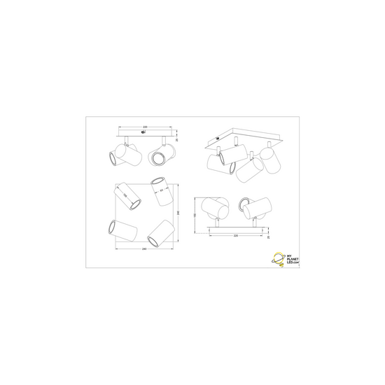 Trio Lighting Weiße vierteilige Deckenstrahler 4xGU10 - Perfekte Beleuchtung für jeden Raum