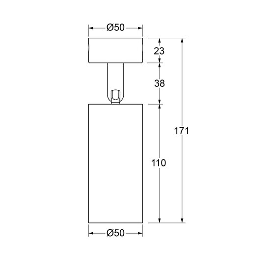 Hyrwell Fixo foco cilíndrico regulable 10W para riel, empotrado o montado en superficie dia 50 mm altura 110 mm - Crea la atmósfera perfecta con iluminación regulable