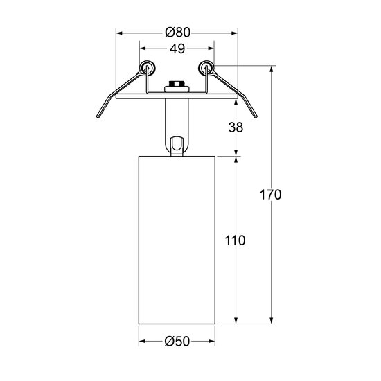 Hyrwell Fixo dimbare cilinderspot 10W voor rail, inbouw of opbouw dia 50 mm hoogte 110 mm - Creëer de perfecte sfeer met dimbare verlichting