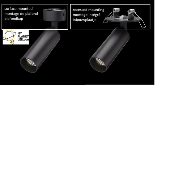 Hyrwell Fixo foco cilíndrico 15W para riel, empotrado o montado en superficie dia 55 mm altura 115 mm - Iluminación ideal para cualquier espacio