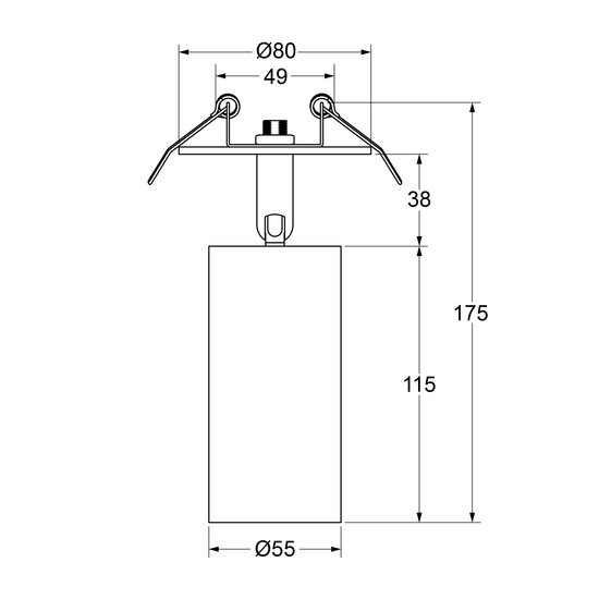 Hyrwell Fixo foco cilíndrico 15W para riel, empotrado o montado en superficie dia 55 mm altura 115 mm - Iluminación ideal para cualquier espacio