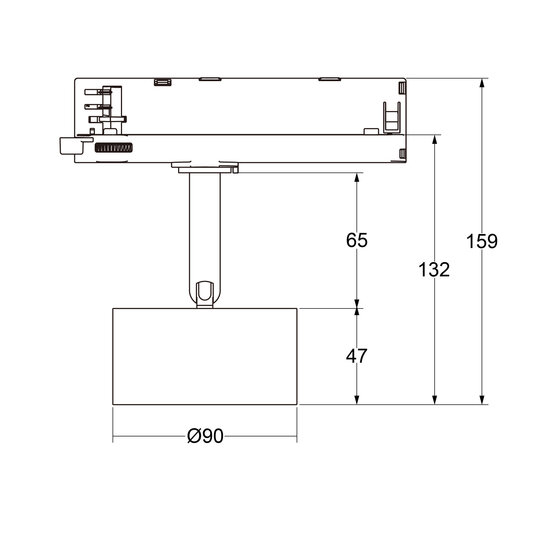 Hyrwell Fixo Dali spot cylindrique 20W pour rail dia 90 mm hauteur 47 mm ultra plat - Solution d'éclairage idéale pour tout espace
