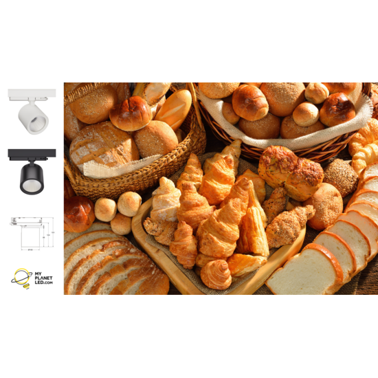 Hyrwell Shopy railverlichting voor brood en gebak bakkerijverlichting 36 Watt 2400K - Ideaal voor het perfect verlichten van gebak