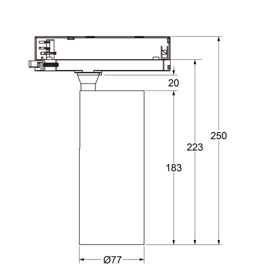 Hyrwell ECONOMY tube éclairage sur rail économique haute luminosité 25W 2500 lm - Idéal pour des solutions d'éclairage professionnel