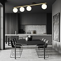 Emibig Emibig Plafonnier noir et laiton 4x E14 boules en verre opalescent - Idéal pour un éclairage élégant dans n'importe quel espace