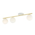Emibig Emibig Lámpara de techo blanca y de latón 3x E14 bolas de vidrio mate blanco - Iluminación ideal para interiores modernos