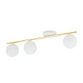 Emibig Emibig Wit en messing plafondlamp 3x E14 glazen matwitte bollen - Perfecte verlichting voor elke ruimte