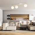 Emibig Emibig Lámpara de techo blanca y de latón 3x E14 bolas de vidrio mate blanco - Iluminación ideal para interiores modernos
