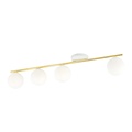 Emibig Emibig Plafonnier blanc et laiton 4x E14 avec boules en verre mat blanches - Solution d'éclairage élégante pour intérieurs modernes